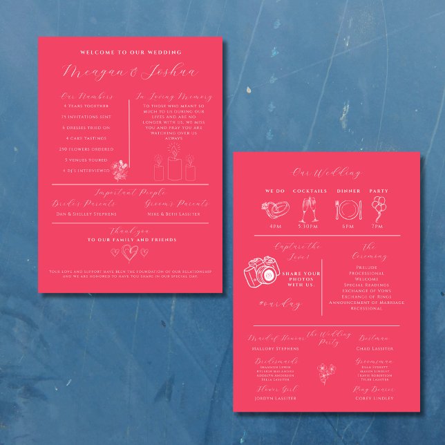 Hot Pink Modern Wedding Infographic Program (Creator Uploaded)