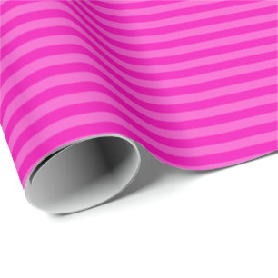Hot Pink Monochromatic Stripe Wrapping Paper