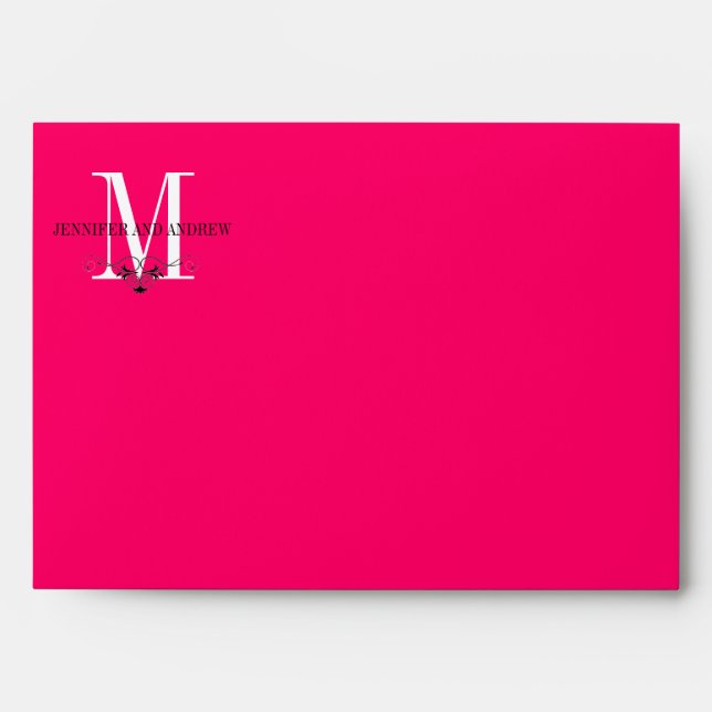 Hot Pink Monogram Chandeliers Envelopes (Front)