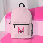 Hot Pink Monogram Girl's Back to School Printed Backpack<br><div class="desc">Start the school year in style with our Hot Pink Monogram Girl's Back to School Printed Backpack! This eye-catching backpack features a vibrant hot pink design, personalised with your monogram for a unique and trendy look. Perfect for carrying books, supplies, and everyday essentials, it offers both fashion and functionality. With...</div>