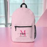 Hot Pink Monogram Girl's Back to School Printed Backpack<br><div class="desc">Start the school year in style with our Hot Pink Monogram Girl's Back to School Printed Backpack! This eye-catching backpack features a vibrant hot pink design, personalised with your monogram for a unique and trendy look. Perfect for carrying books, supplies, and everyday essentials, it offers both fashion and functionality. With...</div>
