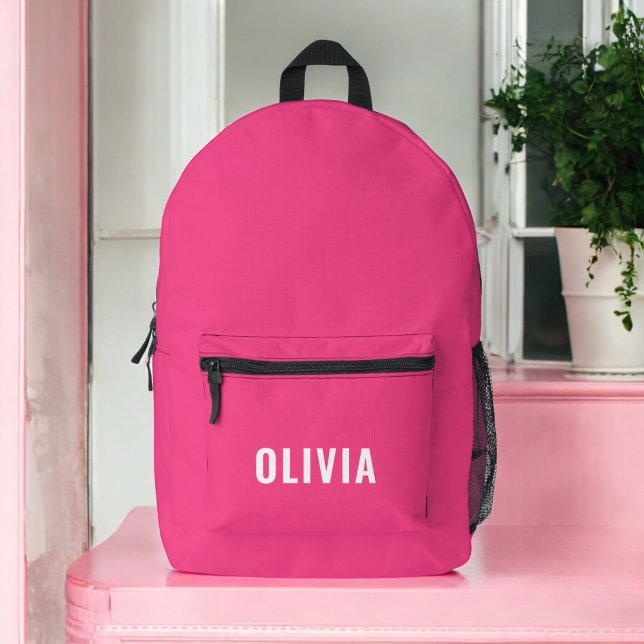 Hot Pink Monogram Girl's Back to School Printed Backpack (Creator Uploaded)