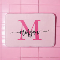 Hot Pink Monogram Girl's Dorm Room