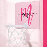 Hot Pink Monogram Girl's Dorm Room Mini Basketball Hoop<br><div class="desc">Add some fun to your dorm room with our Hot Pink Monogram Girl's Dorm Room Mini Basketball Hoop! Featuring a vibrant hot pink backboard, this mini hoop is personalised with your monogram for a chic, custom touch. Perfect for shooting hoops during study breaks or just having fun, it easily attaches...</div>