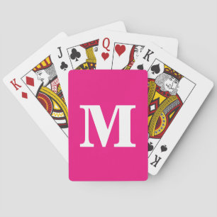 Hot Pink Monogram Initials Name Custom Colour Gif Playing Cards
