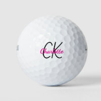 Hot pink monogram initials name