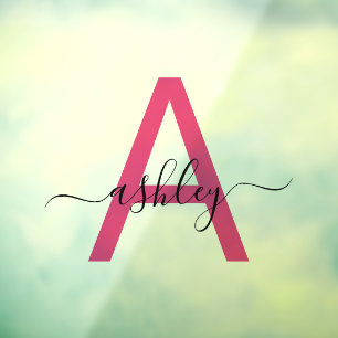 Hot Pink Monogram Name Business Corporate