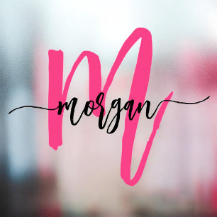 Hot Pink Monogram Name Business Corporate