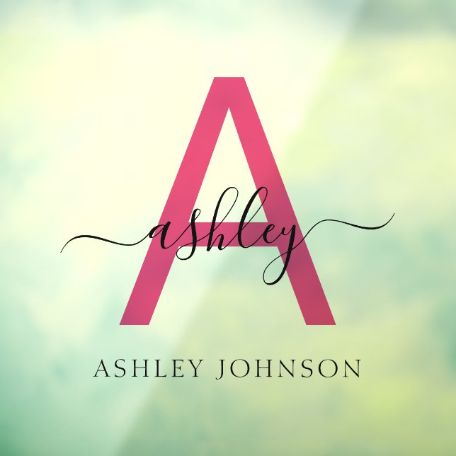 Hot Pink Monogram Name Business Corporate (Sheet 3)