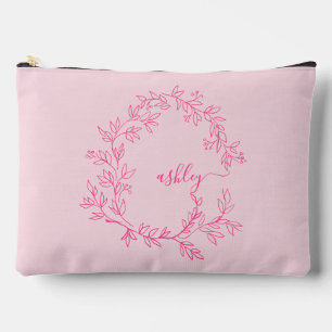 Hot Pink Monogram Name Girl's Script Accessory Pouch