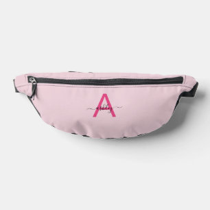 Hot Pink Monogram Name Girl's Script Bum Bags