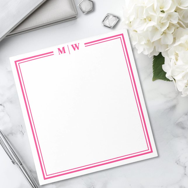 Hot Pink Monogram Notepad (Hot Pink Monogram Notepad)