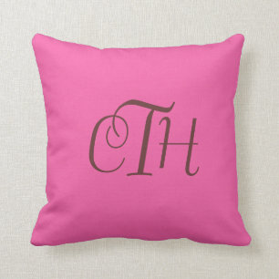 Hot Pink Monogram Pillow Customise