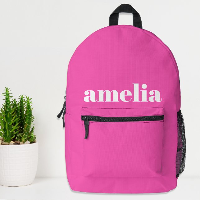 Hot Pink Monogram Printed Backpack (Creator Uploaded)