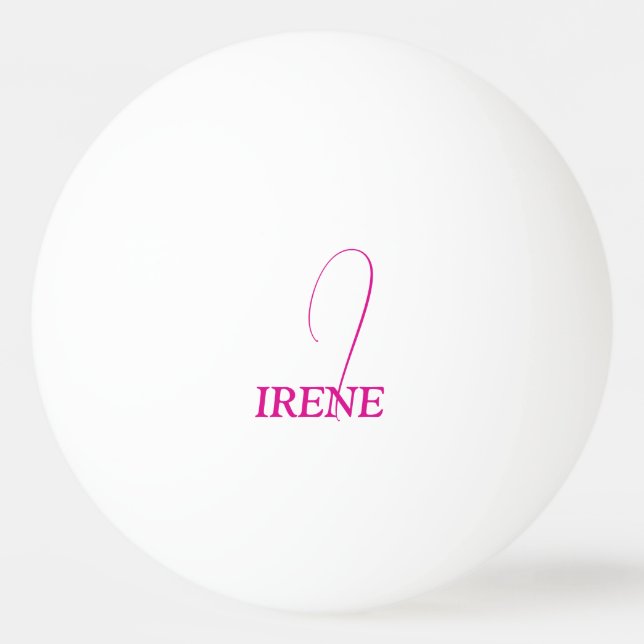 Hot Pink Monogrammed Ping Pong Ball (Front)