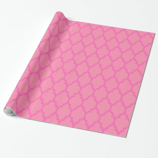 Hot Pink Moroccan #4 Wrapping Paper (Unrolled)