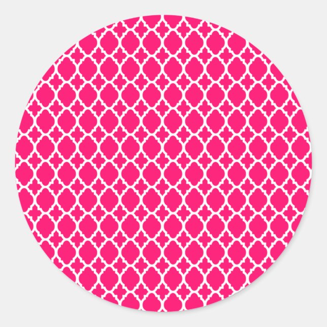Hot Pink Moroccan Tile Stickers (Front)
