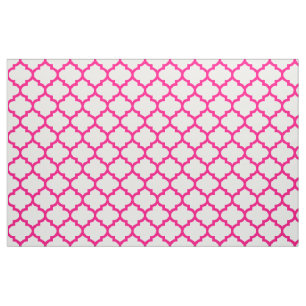 Hot Pink Moroccan Trellis Pattern Fabric