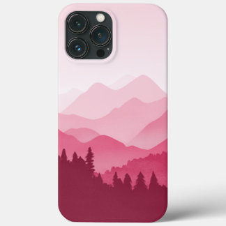 Hot Pink Mountains iPhone 13 Pro Max Case