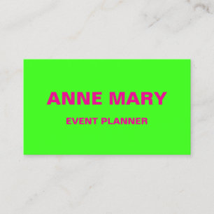 Hot Pink Neon Green Wedding Event Planner Colourfu Business Card