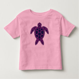 Hot Pink Neon Lava Sea Turtle Design Toddler T-Shirt