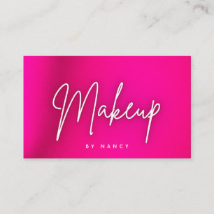 Hot Pink Neon Makeup Artist Business Card