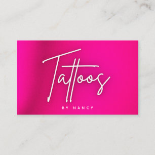 Hot Pink Neon Tattoo Artist Business Card