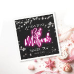 Hot Pink Neon-Themed Bat Mitzvah  Napkin<br><div class="desc">We’re excited to introduce our modern calligraphy neon-inspired suite for a glow Bar or Bat Mitzvah! This fun collection includes everything you need, from napkins and paper plates to a welcoming sign and more. If you have any questions or need help with personalisation, just send us a message. PLEASE NOTE:...</div>
