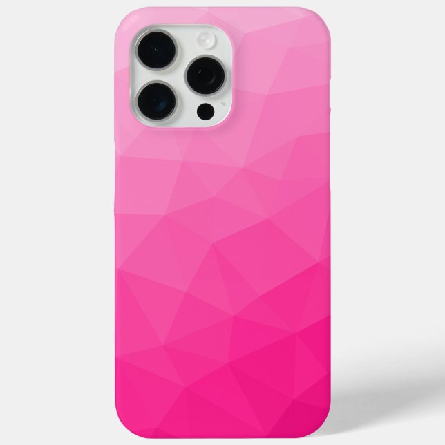 Hot pink ombre gradient geometric mesh pattern Case-Mate iPhone case (Back)