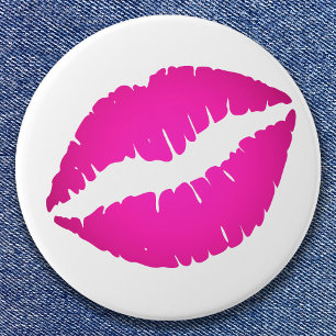Hot Pink Ombre Kiss 7.5 Cm Round Badge