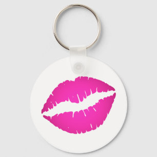 Hot Pink Ombre Lipstick Kiss Key Ring