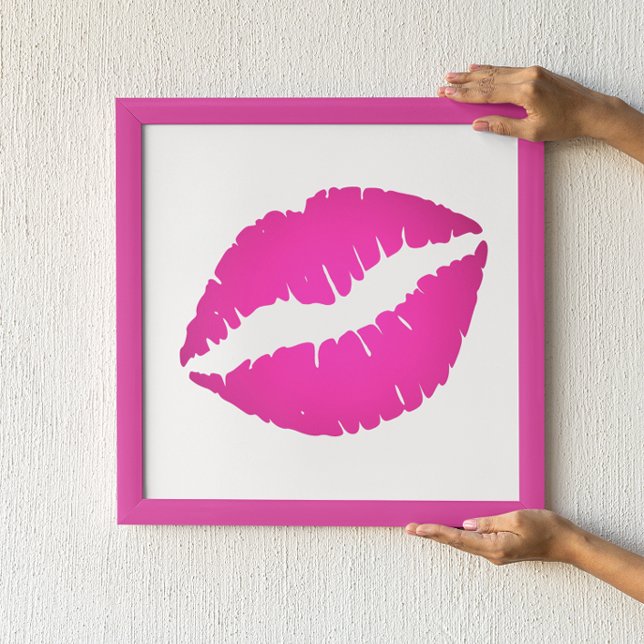 Hot Pink Ombre Lipstick Kiss Poster (Creator Uploaded)