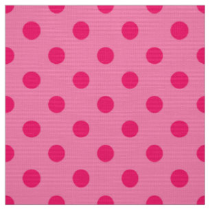 Hot Pink On Pink Polka Dots Pattern Design Fabric