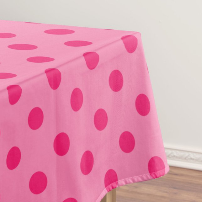 Hot Pink On Pink Polka Dots Pattern Design Tablecloth (Creator Uploaded)