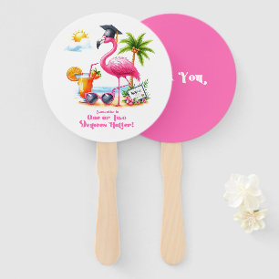 Hot-Pink "One or Two Degrees Hotter" Graduation Hand Fan