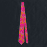 Hot Pink Orange Floral Rose Modern Stylish Gift Tie<br><div class="desc">Designed with cool orange pink floral patterns that makes a great gift or party favour for birthdays,  weddings,  wedding anniversary or any events or celebrations!</div>