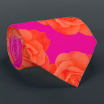 Hot Pink Orange Floral Rose Vintage Colourful Tie<br><div class="desc">Designed with cool orange pink floral patterns that makes a cool simple gift or party favour for birthdays,  weddings,  wedding anniversary or any events or celebrations!</div>