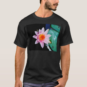 Hot Pink & orange lotus water lily flower T-Shirt
