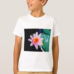Hot Pink & orange lotus water lily flower T-Shirt