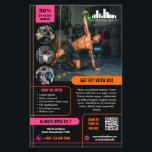 Hot Pink Orange Special Offer Marketing with Logo Flyer<br><div class="desc">Marketing flyer for your small business, like a gym or for a personal trainer, with a black background and bright orange and hot pink as accent colours. Add photos to showcase what you can offer your clients and customers, four on one side and a large photo on the back. Add...</div>