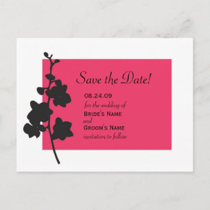 Hot Pink Orchid Save the Date Announcement Postcard