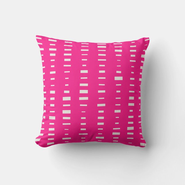Hot Pink Outdoor Pillows - Block Stripe (Front)
