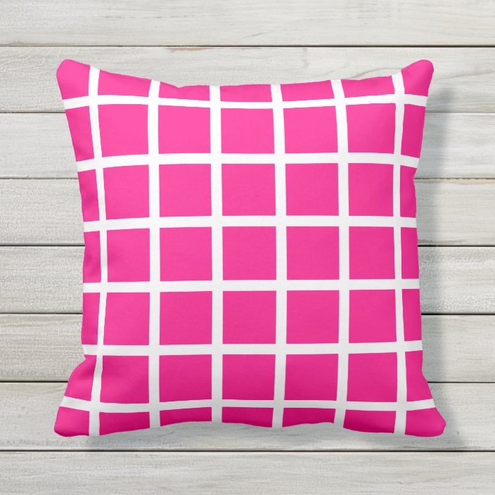 Hot Pink Outdoor Pillows Grid Check