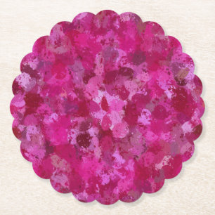 Hot Pink Paint Balls Paper Coaster