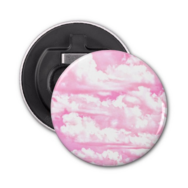 Hot Pink Pastel Clouds Bottle Opener (Front)