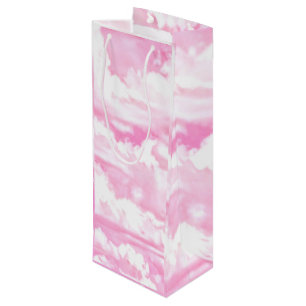 Hot Pink Pastel Clouds Wine Gift Bag