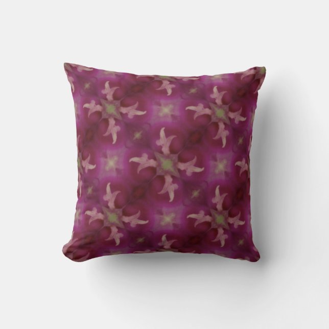 hot pink pattern centre of morning glory cushion (Front)