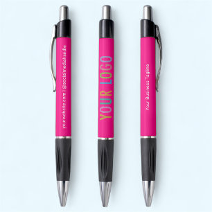 Hot Pink Pens Business Logo Printed Promotional