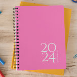 Hot Pink Personal Weekly Planner<br><div class="desc">Simple personal stationery annual planner with hot pink cover. Annual planner (12 months) with open monthly overviews and weekly planning sheets. Contact for assistance in personalising.</div>