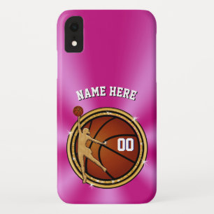 Hot Pink Personalised Basketball iPhone Cases